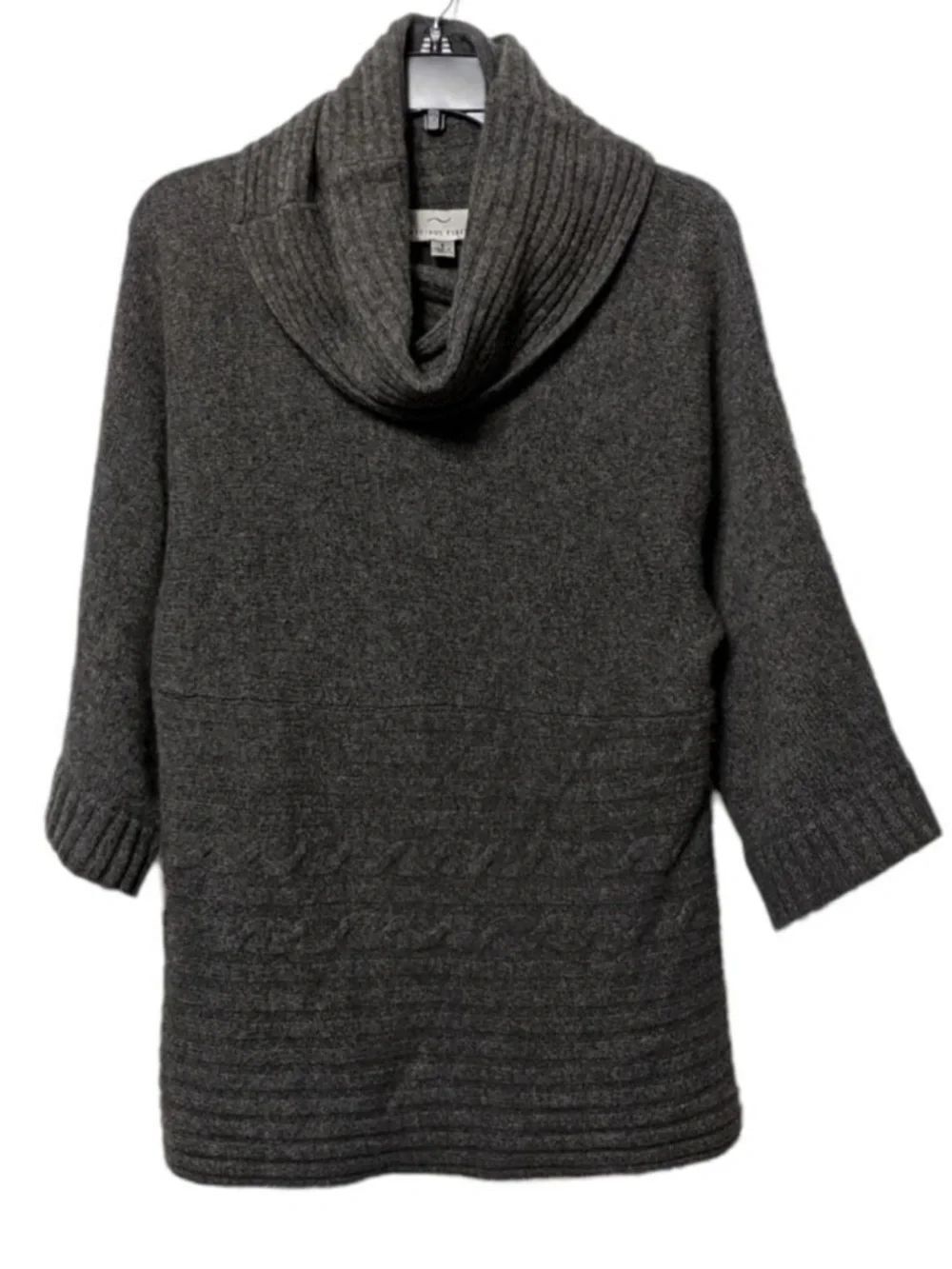 PRECIOUS FIBERS Cashmere Cowl Neck Tunic Sweater S